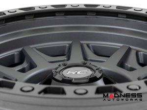 Jeep Custom Wheels (1) - Rough Country - 85 Series - Gunmetal Gray w/ Black Lip - 17 x 9.0 / 5 x 5 / -12 / 4.5" 